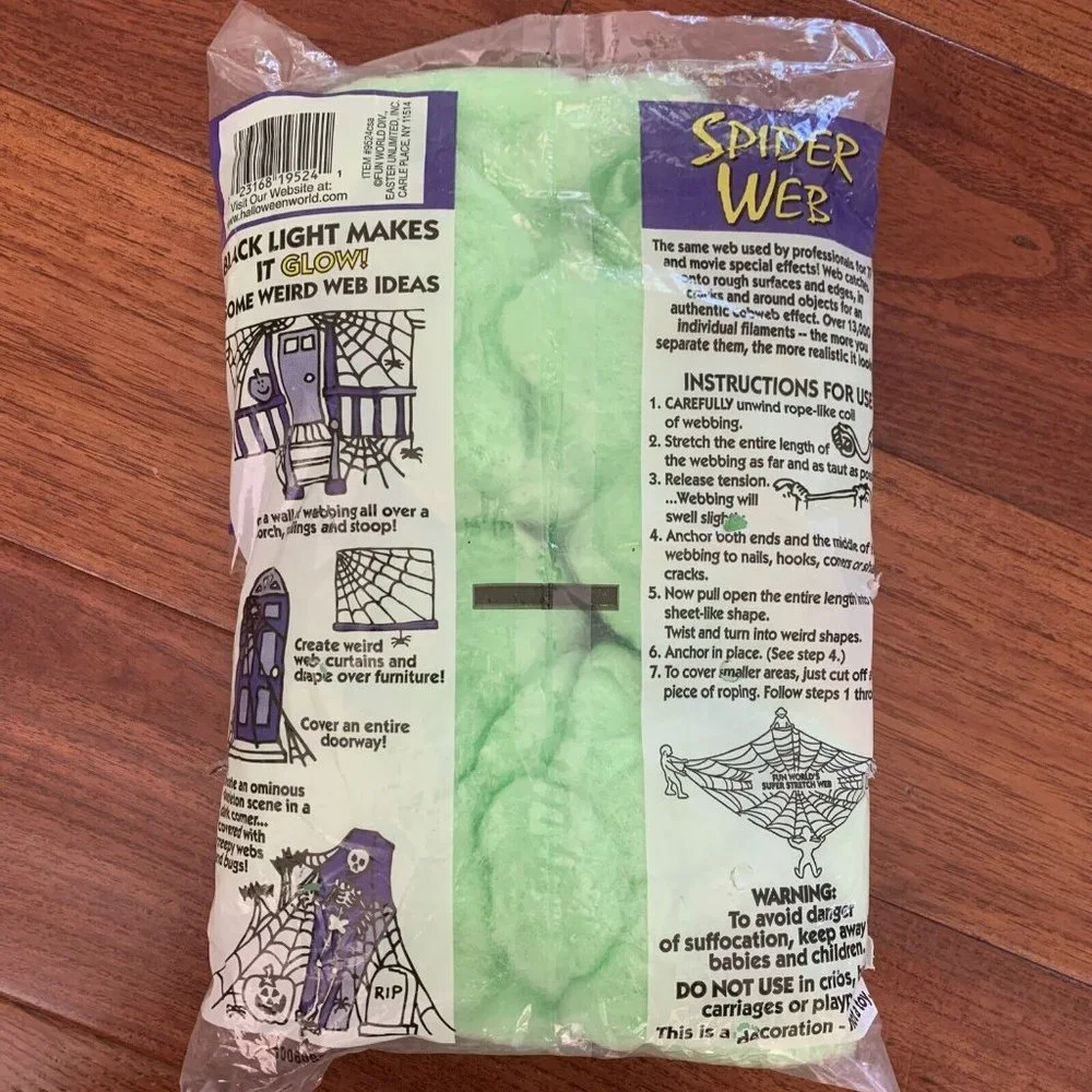 HALLOWEEN DECORATIONS Spider Web paper lanterns Glow Freaky Fabric Cheesecloth